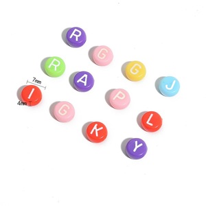 4*7mm 100 pcs/sac Acrylique Lettre Perles Alphabet Loose Beads pour Bracelet Collier Making - Product Image 1