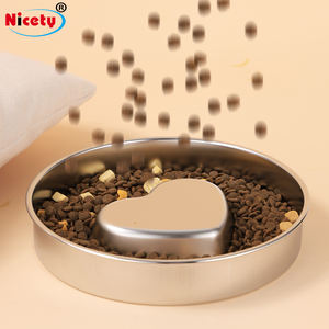 Mangkuk Anjing Ramah Lingkungan 985ml Baja Anti Karat Perak 22cm Model Love Slow Feeder Tahan Lama & Anti Gigit Mudah Dibersihkan Untuk Makanan Basah & Kering - Product Image 4