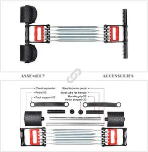 Appareil de musculation portable 3-en-1 réglable avec ressort et bande élastique en acier inoxydable - Product Image 3