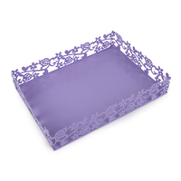 Plateau rectangulaire moderne en métal décoratif pour mariage, filigrane, couleur personnalisée, style nordique, pour servir, parfum, vanité, café/thé
