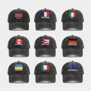 Gorra de Béisbol para Fanáticos del Fútbol 2026, de Algodón Lavado, con Bordado de la Bandera Nacional, Unisex, de 6 Paneles, Protección Solar - Product Image 1