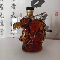 Carafe en verre borosilicate miniature artisanale de 300 ml pour brandy, whisky, tequila, vodka, tête de dragon, bouteille animale, 12 bouteilles du zodiaque