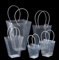Sac à main transparent en PP, recyclable, à fond carré, pour l'emballage de cadeaux de vacances et le stockage de plantes