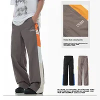 11KN pantalon athlétique droit unisexe de haute qualité en Nylon personnalisé rétro cordon réglable minceur pantalon de survêtement décontracté ample