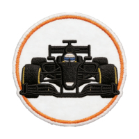 Patch brodé thermocollant en tissu écologique avec strass et motif drapeau à carreaux pour la décoration automobile