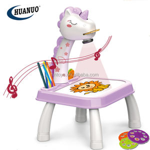 เครื่องวาดภาพเพื่อการศึกษาเครื่องวาดภาพของเล่นเด็กเพื่อการเรียนรู้โปรเจคเตอร์ของเล่นตารางของเล่นที่มีไฟและเพลง - Product Image 2