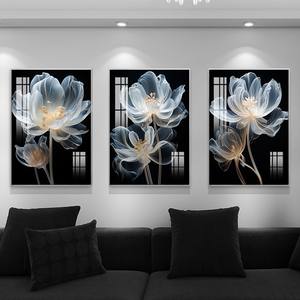 Lumière De Luxe Abstrait Canapé Fond Mur <span class=keywords><strong>Peinture</strong></span> Décorative <span class=keywords><strong>Triptyque</strong></span> Fleur Toile Murale - Product Image 5