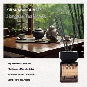 Square Bottle Reed Diffuser With Wooden Square Cap Wood Scent Long Lasting Indoor Fragrance Home Air Freshener - Product Image 3
