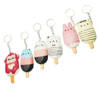 Model Makanan Es Krim & Es Loli Kartun Mini EVA, Mainan Slow-Rising Bertema Musim Panas, Liontin & Aksesoris Kecil, 14 Tahun