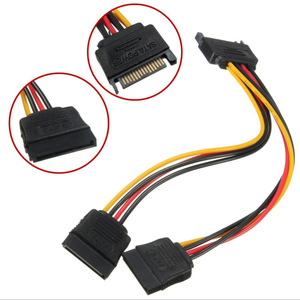 Sata 1 To 2 <b>Power</b> <b>Cable</b> 15Pin Male To Dual Female Connector For Hard Disk Computer Use About 20Cm Length - Product Image 3