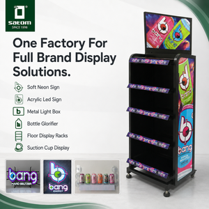 Maßgefertigter Lebensmittel- und Getränke-Präsentationsständer Einzelhandels-POP-Displayregal mit LCD-Bildschirm-Abschlusskappe für Ladenwerbung - Product Image 2