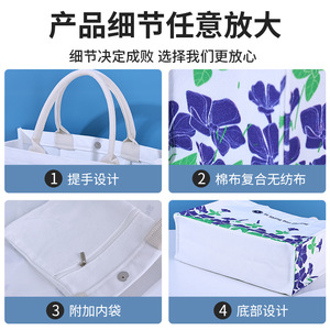 Pen Style Laminated Canvas <b>Tote</b> <b>Bags</b> 36x25x12cm Custom Logo Printing Promotional Storage <b>Bag</b> - Product Image 4
