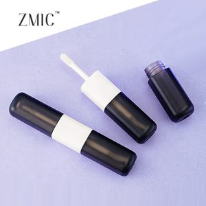 Mattschwarzes doppel köpfiges Lipgloss-Röhrchen kann nachgefüllt werden Flüssig glasur röhrchen 4ml 4ml - Product Image 4