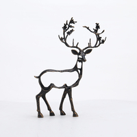 Sculpture de cerf en alliage de marbre bronze foncé sculptée à la main, style Tuohuangniu, moderne et luxueuse, accessoire de bureau pour la décoration de la maison et du bureau, vente en gros