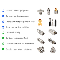 Adaptador RF N Hembra 4.3/10 Macho, Impedancia de 50 ohmios, Contactos de Latón y Cobre, Conector de Cable 1P