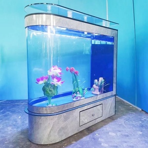 Acquario YUYI da 480L a Forma di Proiettile con Illuminazione e Ossigenazione, Vetro Trasparente per Soggiorno, Garanzia di 1 Anno - Product Image 1
