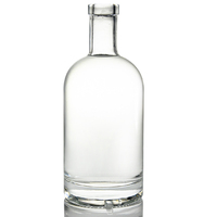 Bouteille à base d'herbes personnalisées, bouteille ronde en verre super silex, esprit whisky 750ml huile de miel, vodka gin tequila avec bouchon en liège