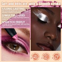 Crayon fard à paupières double embout scintillant, waterproof, longue tenue, haute pigmentation, avec éponge applicatrice, 8 teintes, OEM ODM Marque Privée