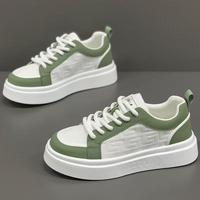 Nouvelles baskets plateforme printemps à couleurs contrastées, respirantes, en cuir synthétique, chaussures décontractées de luxe à semelle épaisse
