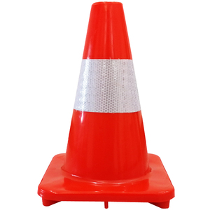 Cône de signalisation routière flexible en PVC orange de 30 cm (12 pouces) avec colliers réfléchissants non-décollables – Vente en gros - Product Image 1