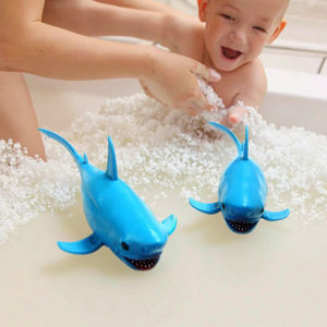 Jouet pour enfants réaliste en TPR, requin bleu, vie marine, compressible - Product Image 1
