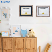 Cadres en bois gris vieilli style rustique 8,5x11' avec passe-partout 11x14" sans passe-partout pour certificats et documents A4