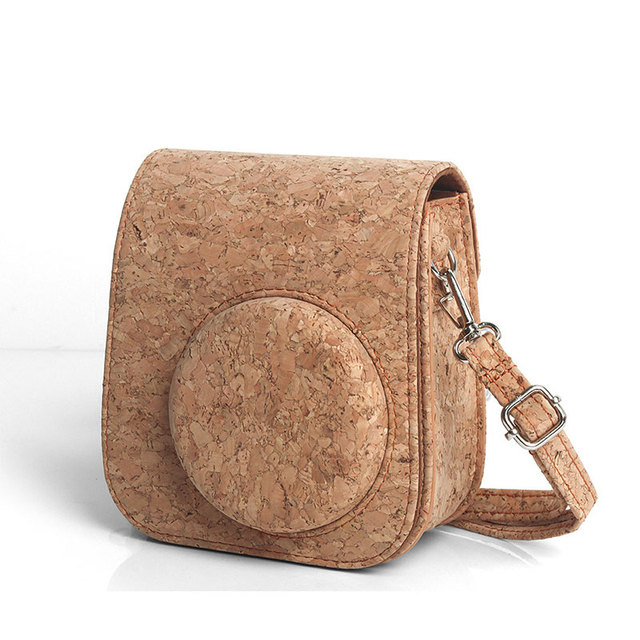 Instant Camera Cork Case Compatible with Instax Mini 11,PU Leather Bag with Pocket and Adjustable Shoulder Strap