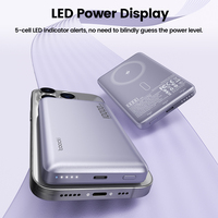 Batería Externa Toocki Safe de 5000mAh/10000mAh con 9 Protecciones de Carga y Batería de Polímero, Absorción Magnética Estable para iPhone 12-15