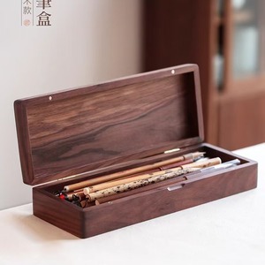 Boîtes de rangement pour papeterie en bois sur mesure, boîtes en bois de noyer, boîtes en bois de camphre, boîtes de rangement pour pinceaux de calligraphie et quatre autres. - Product Image 3