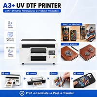 Printer UV Varnish CMYK Desktop A3 3360 untuk Casing Ponsel, Kaca, Akrilik, 2 Printhead dengan Printer UV LED untuk Kayu/Casing Ponsel