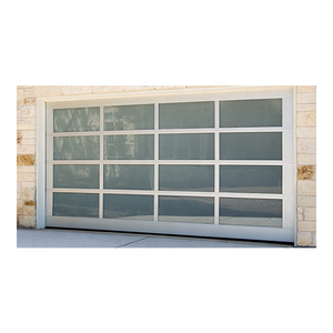 Cadre en alliage d'aluminium noir moderne lumière naturelle <span class=keywords><strong>porte</strong></span> <span class=keywords><strong>de</strong></span> <span class=keywords><strong>garage</strong></span> coulissante <span class=keywords><strong>sectionnelle</strong></span> en verre trempé <span class=keywords><strong>pour</strong></span> Villa Park Farmhouse Home - Product Image 6