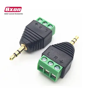 3.5mm Stereo Audio Male Plug To Av 3 Screw Terminal Connector Adapter