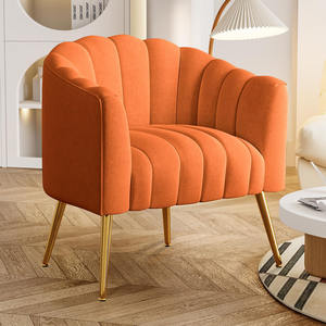 Sillón Moderno de Terciopelo con Patas Doradas, Silla de Descanso en Oferta para Comedor, Hotel, Sala de Estar y Dormitorio - Product Image 1