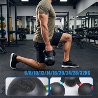 Kettlebell d'entraînement de force VIGFIT, logo personnalisé, fonte revêtue de poudre, 6-32 kg, avec ou sans anneaux de couleur
