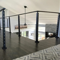 Balustrade extérieure en acier inoxydable HIMOWAY facile à installer, garde-corps à câbles noir pour terrasse extérieure