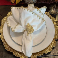 Assiettes de présentation rondes de luxe Xiangjin en PP, couleur or rose, 13 pouces, écologiques, pour mariages, fêtes et événements, décoration en plastique