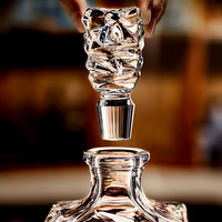 Juego de Decantador de Whisky de Cristal de Lujo, Botella Tallada Vintage de 900 ml con Vasos y Bandeja para Licores, Vino, Bar en Casa, Regalo, Venta al por Mayor