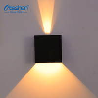 Lampe murale LED d'extérieur moderne rétro IP65 étanche, carrée, à montage en surface, réglable, CRI80 3000K/4200K/6500K