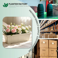 Pot de fleurs carré rustique en PP avec trou de drainage, capacité de 23,1 L, pour usage intérieur/extérieur
