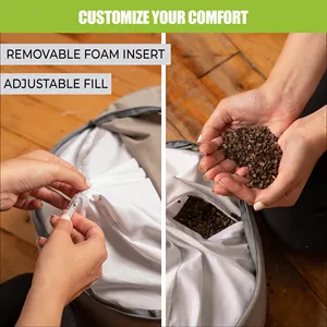 Cuscino rotondo per Yoga con carene di grano saraceno naturale con manico laterale in pelle scamosciata con Design Mandala cuscino per meditazione Zafu - Product Image 5