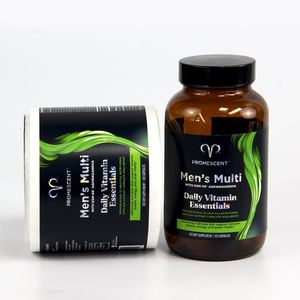 Étiquette personnalisée autocollante pour bouteilles de produits de santé et nutrition, résistante à l'eau, à la déchirure et aux UV, en vinyle/PVC - Product Image 1