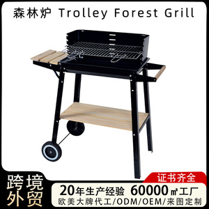 Outdoor Charcoal Barbecue Grill Adjustable Height Portable Windproof Square Stove BBQ Grills - Product Image 5