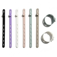 Attaches-câbles en silicone réglables de 23 cm, colorées, réutilisables, élastiques, en caoutchouc de silicone, sangles de fixation en silicone