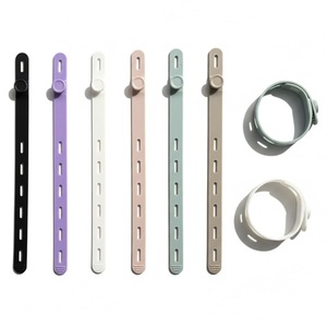 23cm Ajustable Silicone Cord Organizer <b>Cable</b> Ties Colorful Reusable Elastic Silicone Rubber Tie Down Strap Silicone <b>Cable</b> Tie - Product Image 4
