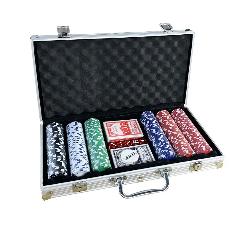 Yexi Casino Poker Chip Set Box Met Speelkaarten Dobbelstenen 11.5G Casino Gestreepte Abs Poker Chips Club Poker Chip Voor Tafelspel