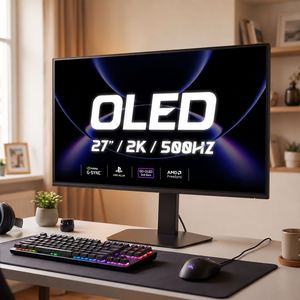 จอเกมมิ่ง OLED ขนาด 27 นิ้ว ความละเอียด 2K QHD 500Hz รองรับ DCI-P3 99% HDR ความแม่นยำของสีสูง 0.03ms สำหรับเล่นเกมและใช้งานในสำนักงาน (OEM ODM) - Product Image 1