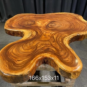 Mesa de comedor de madera maciza de nogal natural con borde vivo, venta al por mayor de fábrica, café, Sudamérica - Product Image 4