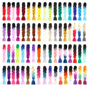 Extensions en vrac <span class=keywords><strong>de</strong></span> cheveux synthétiques Yaki <span class=keywords><strong>de</strong></span> qualité supérieure faciles à tresser pour femme noire synthétique 24 pouces 100g cheveux <span class=keywords><strong>de</strong></span> tresse Jumbo - Product Image 6