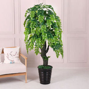 Árbol de la Felicidad en Maceta Grande, Planta Verde Decorativa para Interiores, Sala de Estar, Decoración de Piso con Árbol de Plástico Simple, Centro Comercial - Product Image 4