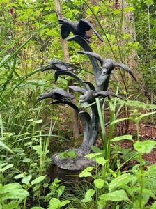 Ensemble de cinq pièces d'oiseau antique de design avec support Articles décoratifs pour hôtels d'Inde - Product Image 2